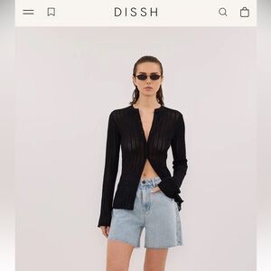 DISSH Bowie black button through knit top - xs / black, NWT